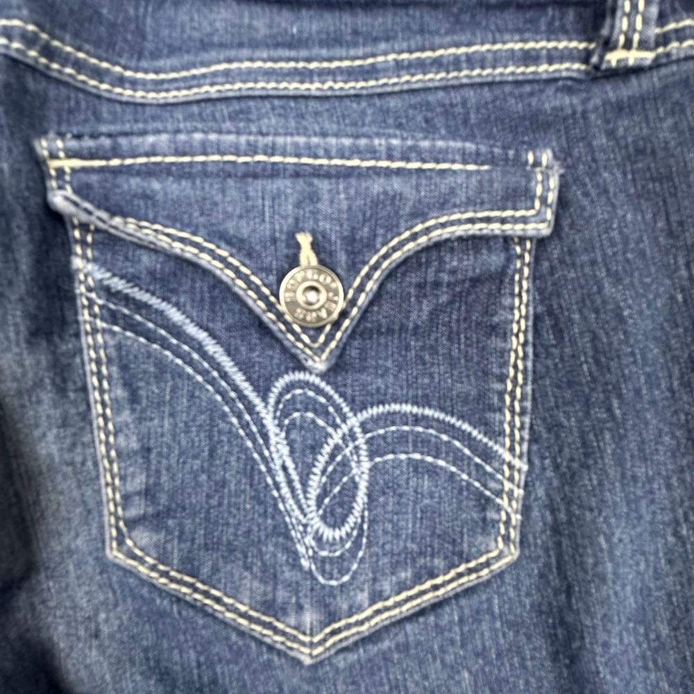 Bongo Womens Dark Wash Capri Jeans Cropped  super low rise Y2K 90s style Size 9 - Picture 11 of 12